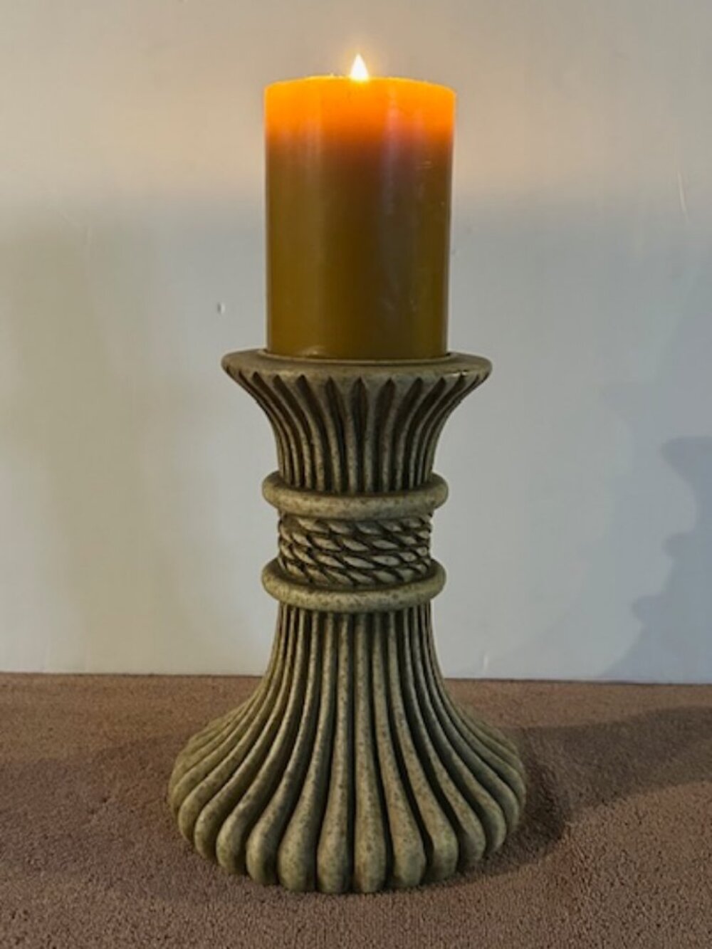 Vintage Resin Pillar French Country Candle Holder